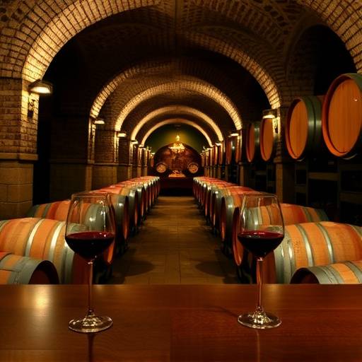 Un grupo de personas disfrutando de una cata de vinos en la bodega de un monasterio